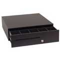 Series 100 Cash Drawer (Adjustable Media Slot, Hard-Wired for Epson TM Series and 16 Inch x 16 Inch) - Color: Black