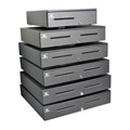 Series 4000 Cash Drawer (Stainless Steel Front with Dual Media Slots, 520 MultiPRO Interface, 18 Inch x 16 Inch, Coin Roll Storage Till, Keyed A2 Lock) - Color: Black