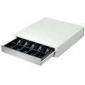 Heritage Cash Drawer (Stainless Front-Dual Slots, 15 Inch, Standard Tray, 12/24 Volt, Random Lock and No Bell) - Color: Putty