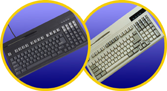 K2724 POS Keyboard (104 Keys, PS2/AT, Dual Track MSR, Barcode, Beige)