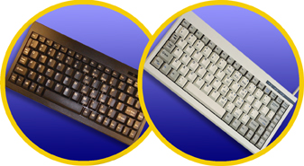 K595 Mini Keyboard (85-86-Keys and PS2 Compatible) - Color: Black