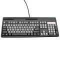 KP3700 Keyboard (Spanish, MSR 12, USB 9P BC Port, 104-Key, 92 PROG, 88 RELG) - Color: Black